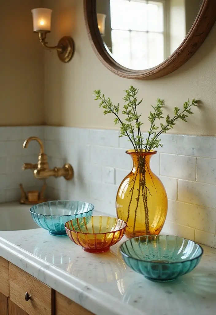 29 Bathroom Toilet Decor Ideas That Add Personality 24 29 Bathroom Toilet Decor Ideas That Add Personality - 23. Recycled Glass Decor