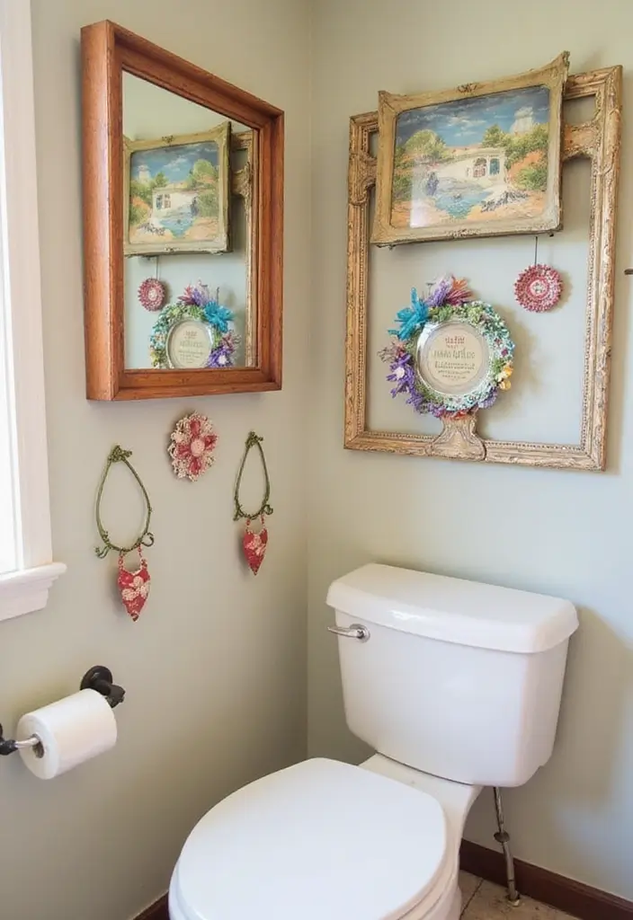 29 Bathroom Toilet Decor Ideas That Add Personality 5 29 Bathroom Toilet Decor Ideas That Add Personality - 4. Upcycled Art Pieces