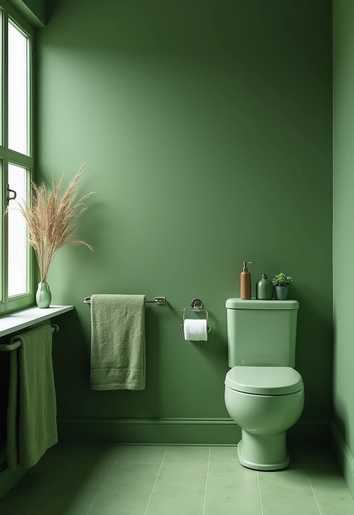 29 Moss Green Bathroom Ideas That Feel Earthy - 10. Simple Green Accents