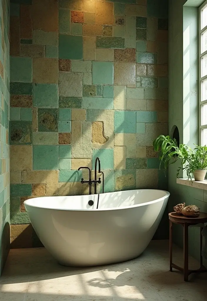 29 Moss Green Bathroom Ideas That Feel Earthy - 11. Mosaic Tiles