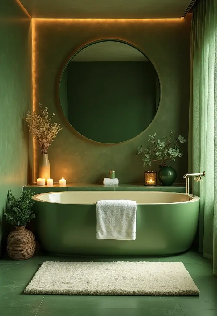 29 Moss Green Bathroom Ideas That Feel Earthy - 15. Spa-like Atmosphere