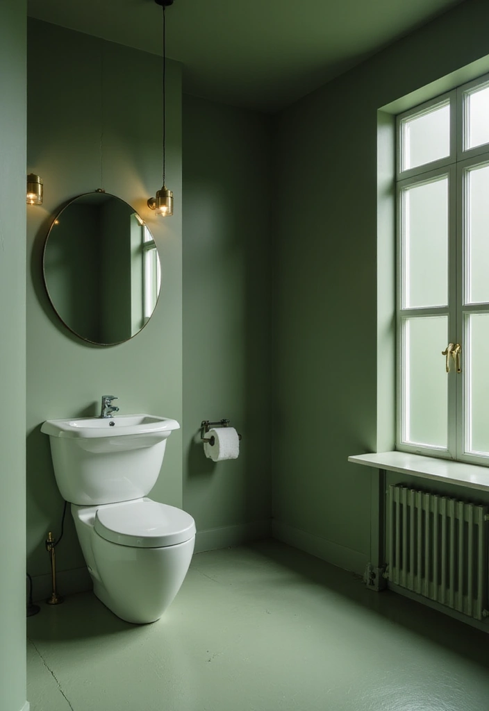 29 Moss Green Bathroom Ideas That Feel Earthy - 16. Minimalist Design