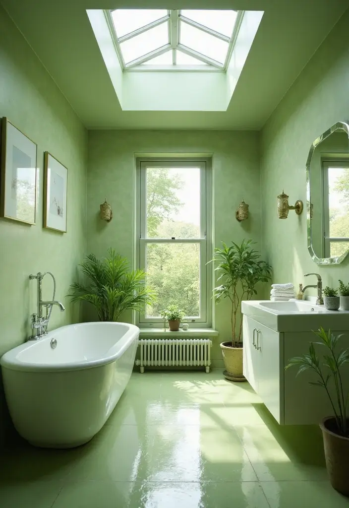 29 Moss Green Bathroom Ideas That Feel Earthy - 22. Incorporate Natural Light