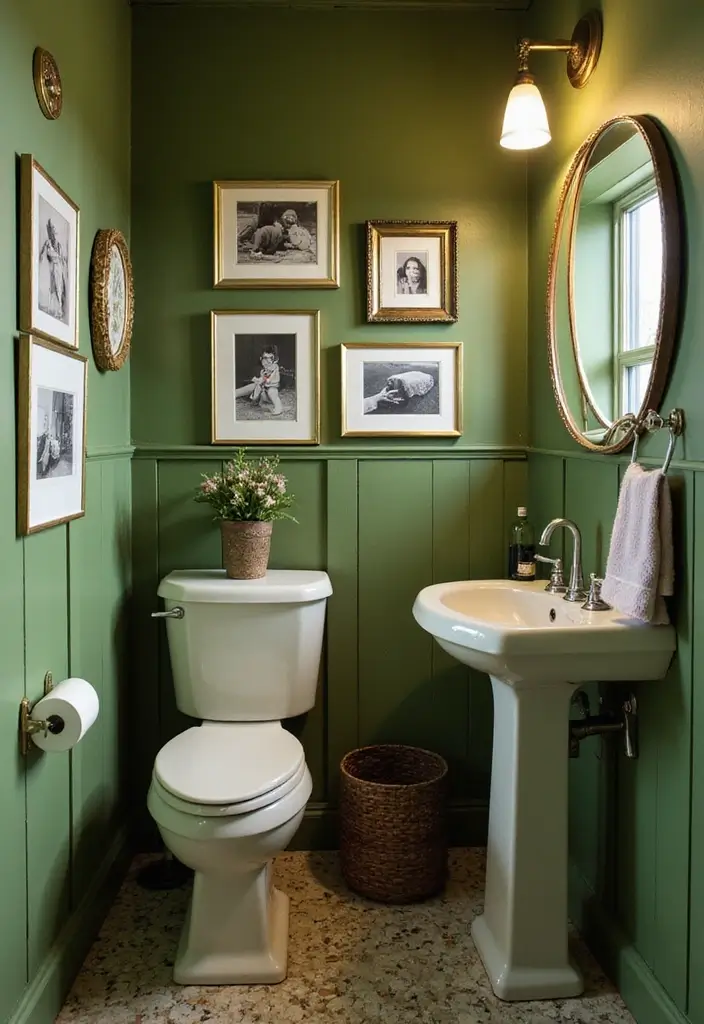 29 Moss Green Bathroom Ideas That Feel Earthy - 27. Personalized Touches