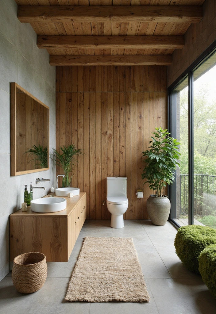 29 Moss Green Bathroom Ideas That Feel Earthy - 3. Eco-Friendly Materials