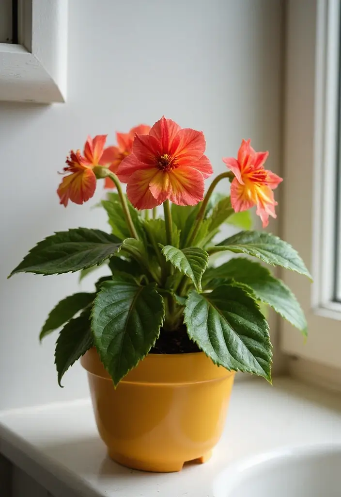 29 Plant in Bathroom Ideas That Thrive Indoors - 14. Begonia