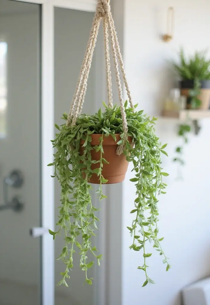 29 Plant in Bathroom Ideas That Thrive Indoors - 23. String of Pearls