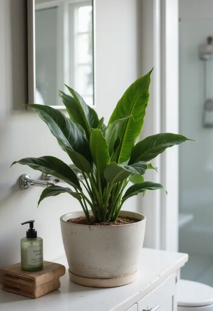 29 Plant in Bathroom Ideas That Thrive Indoors - 25. Dracaena Fragrans (Corn Plant)