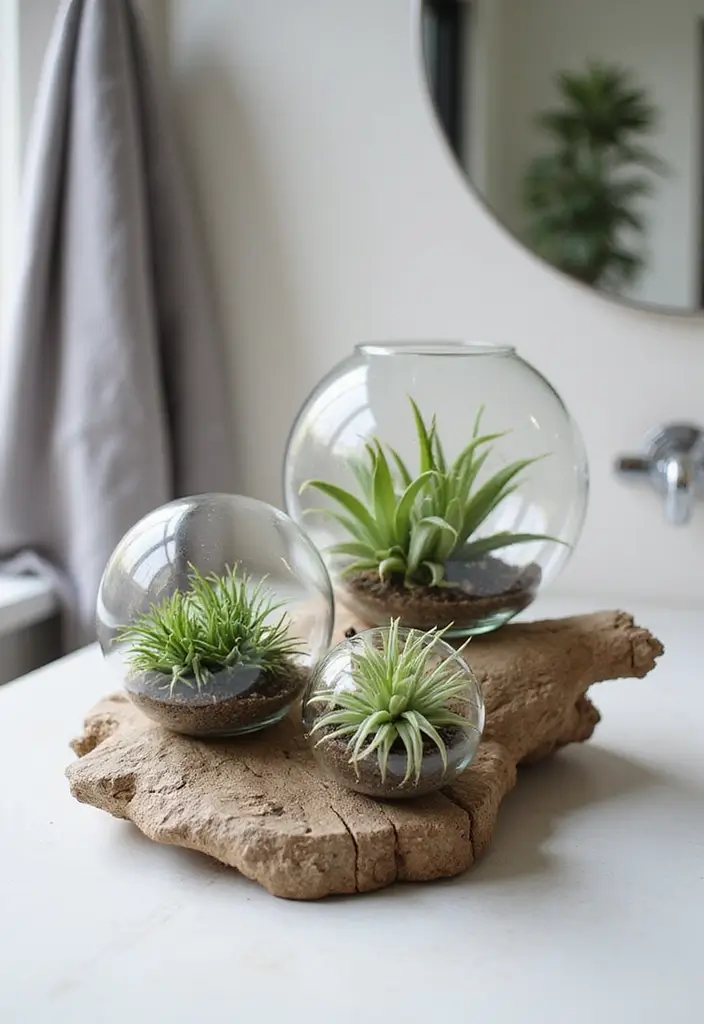 29 Plant in Bathroom Ideas That Thrive Indoors - 29. Air Plants