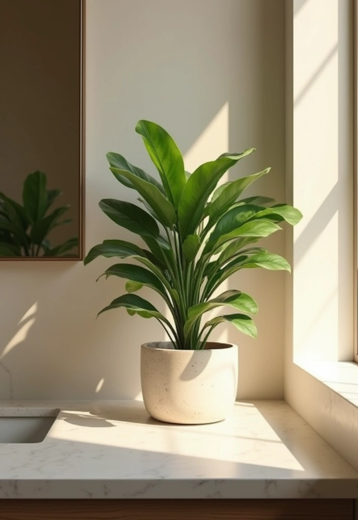 29 Plant in Bathroom Ideas That Thrive Indoors - 5. ZZ Plant