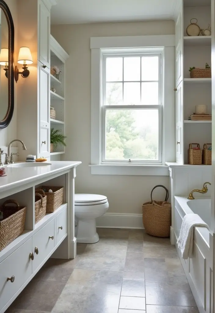 29 Pool Bathroom Ideas That Feel Resort-Ready 15 29 Pool Bathroom Ideas That Feel Resort-Ready - 14. Innovative Storage Solutions