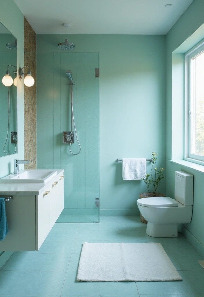 29 Pool Bathroom Ideas That Feel Resort-Ready 17 29 Pool Bathroom Ideas That Feel Resort-Ready - 16. Soft Color Palette