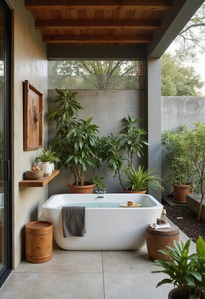 29 Pool Bathroom Ideas That Feel Resort-Ready 21 29 Pool Bathroom Ideas That Feel Resort-Ready - 20. Outdoor Elements