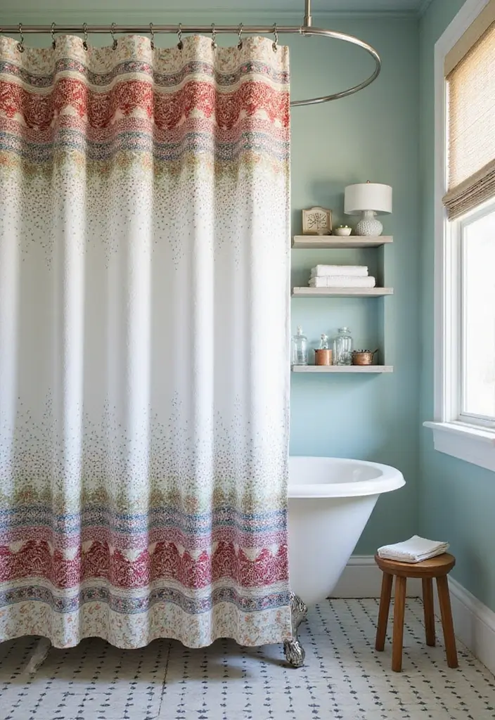 29 Pool Bathroom Ideas That Feel Resort-Ready 22 29 Pool Bathroom Ideas That Feel Resort-Ready - 21. Elegant Shower Curtains