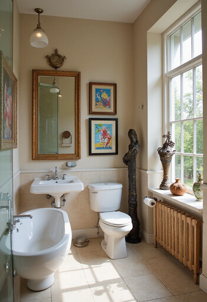 29 Pool Bathroom Ideas That Feel Resort-Ready 23 29 Pool Bathroom Ideas That Feel Resort-Ready - 22. Artistic Touches