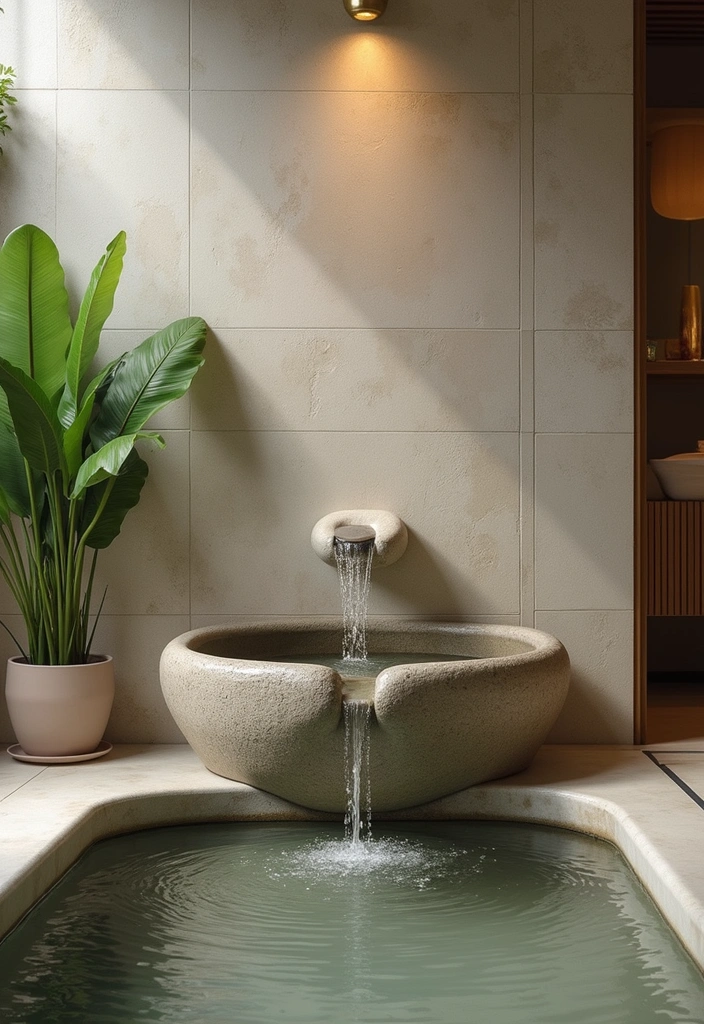 29 Pool Bathroom Ideas That Feel Resort-Ready 24 29 Pool Bathroom Ideas That Feel Resort-Ready - 23. Water Features