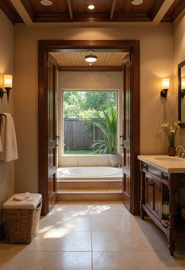 29 Pool Bathroom Ideas That Feel Resort-Ready 28 29 Pool Bathroom Ideas That Feel Resort-Ready - 27. Inviting Entryways