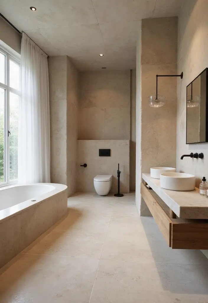 29 Pool Bathroom Ideas That Feel Resort-Ready 8 29 Pool Bathroom Ideas That Feel Resort-Ready - 7. Natural Stone Accents