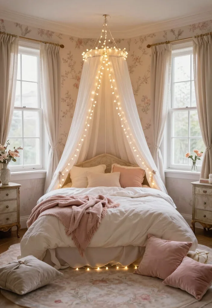15 Bedroom With Windows on Each Side of Bed Ideas for Perfect Symmetry 12 15 Bedroom With Windows on Each Side of Bed Ideas for Perfect Symmetry - 11. Whimsical Fairy-Tale Retreat 1