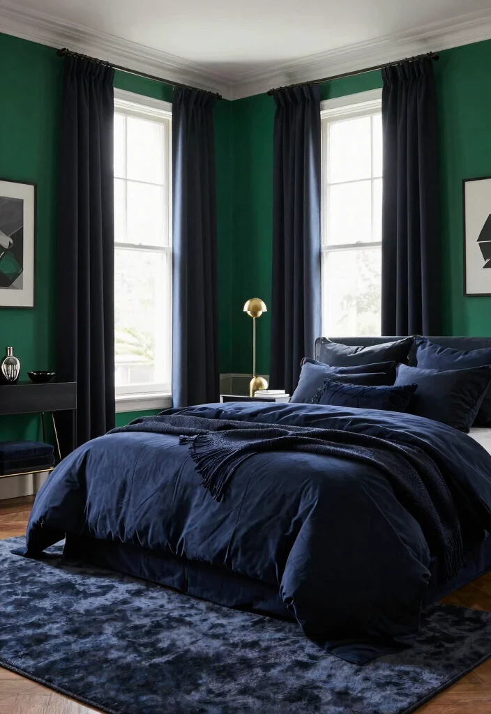 15 Bedroom With Windows on Each Side of Bed Ideas for Perfect Symmetry 13 15 Bedroom With Windows on Each Side of Bed Ideas for Perfect Symmetry - 12. Bold and Dramatic 1