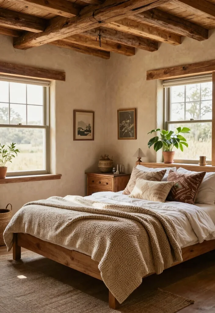 15 Bedroom With Windows on Each Side of Bed Ideas for Perfect Symmetry 3 15 Bedroom With Windows on Each Side of Bed Ideas for Perfect Symmetry - 2. Cozy Rustic Retreat 1
