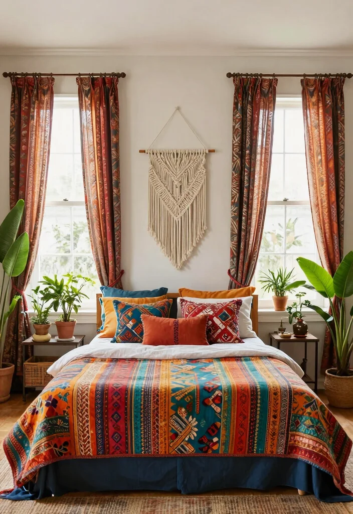 15 Bedroom With Windows on Each Side of Bed Ideas for Perfect Symmetry 5 15 Bedroom With Windows on Each Side of Bed Ideas for Perfect Symmetry - 4. Modern Bohemian Bliss 1