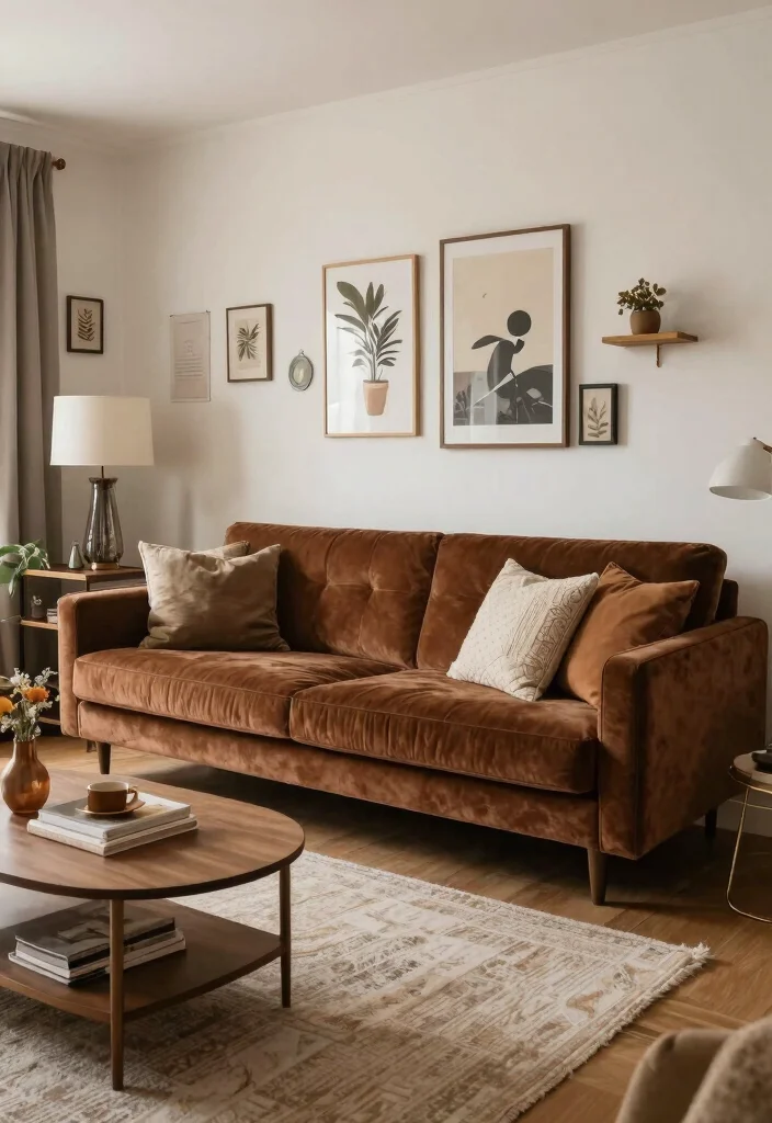 15 Brown Velvet Sofa Living Room Ideas: Rich Cozy Texture 17 15 Brown Velvet Sofa Living Room Ideas: Rich Cozy Texture - Conclusion 1
