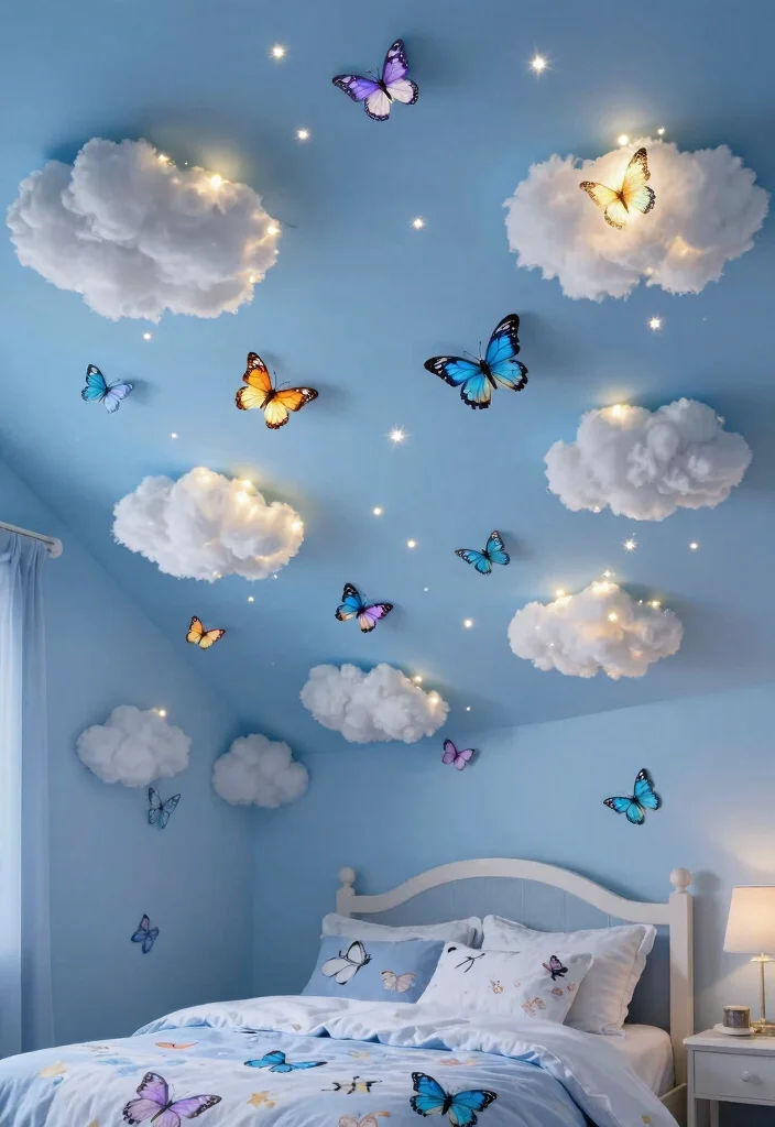 15 Butterfly Bedroom Ideas Kids Will Love 12 15 Butterfly Bedroom Ideas Kids Will Love - 11. Butterfly-Themed Ceiling Designs 1