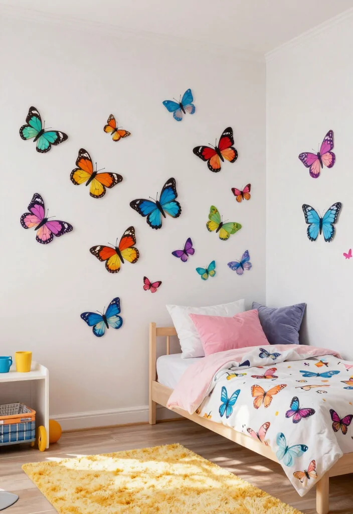 15 Butterfly Bedroom Ideas Kids Will Love 14 15 Butterfly Bedroom Ideas Kids Will Love - 13. Butterfly Wall Decals 1