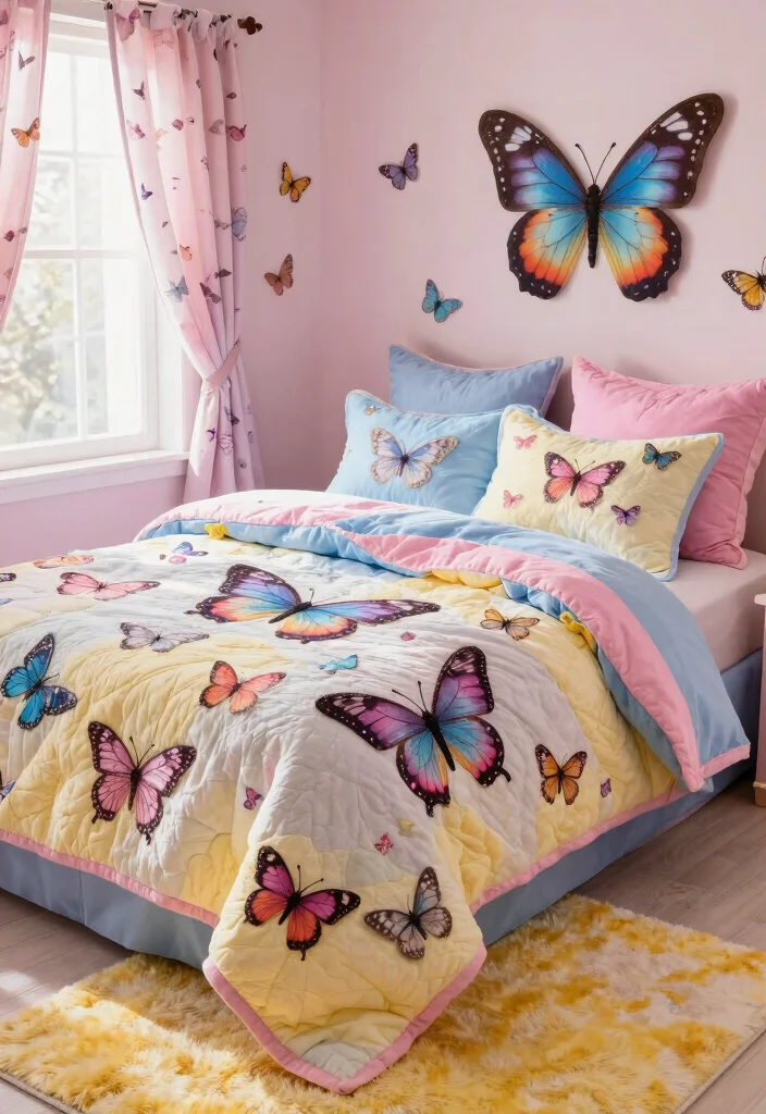 15 Butterfly Bedroom Ideas Kids Will Love 3 15 Butterfly Bedroom Ideas Kids Will Love - 2. Enchanted Butterfly Bedding Sets 1