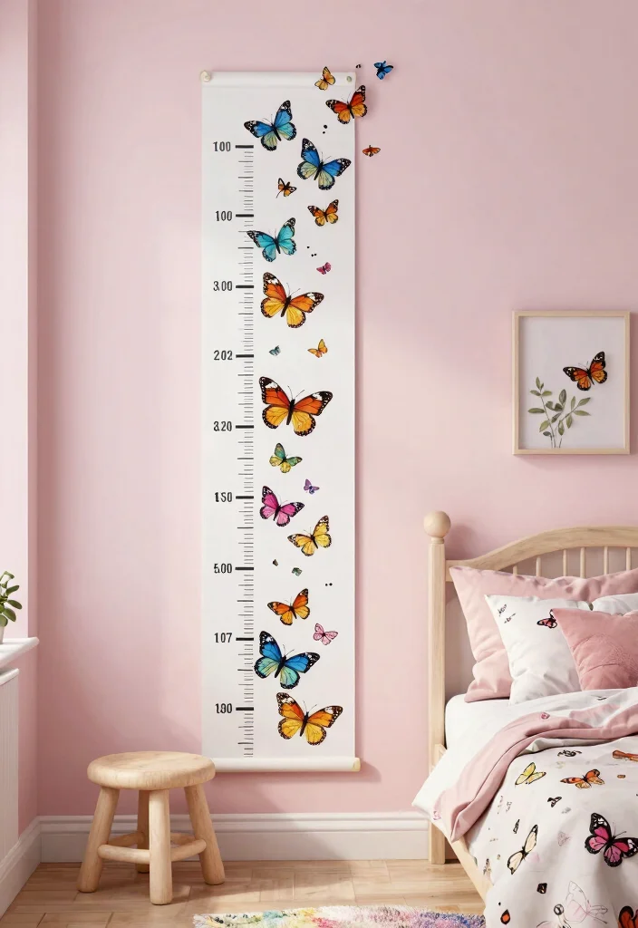 15 Butterfly Bedroom Ideas Kids Will Love 7 15 Butterfly Bedroom Ideas Kids Will Love - 6. Butterfly Growth Charts 1
