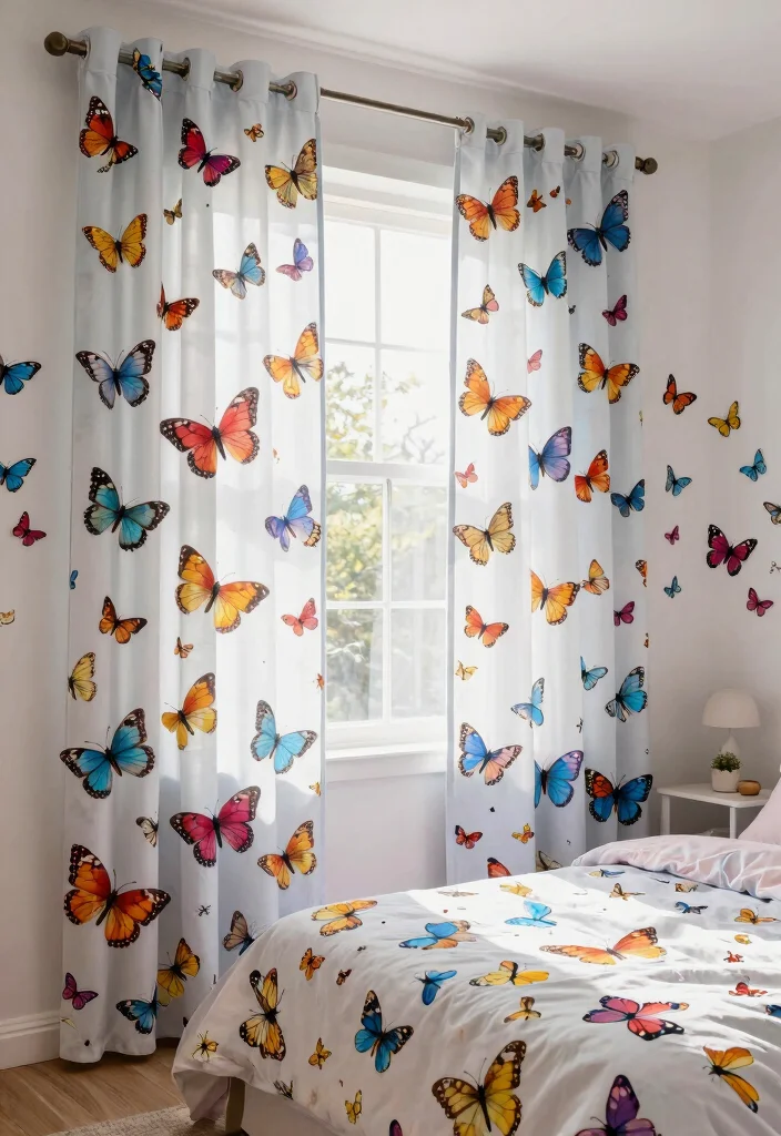15 Butterfly Bedroom Ideas Kids Will Love 8 15 Butterfly Bedroom Ideas Kids Will Love - 7. Butterfly-Themed Curtains 1