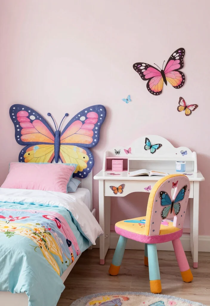 15 Butterfly Bedroom Ideas Kids Will Love 10 15 Butterfly Bedroom Ideas Kids Will Love - 9. Butterfly-Themed Furniture 1