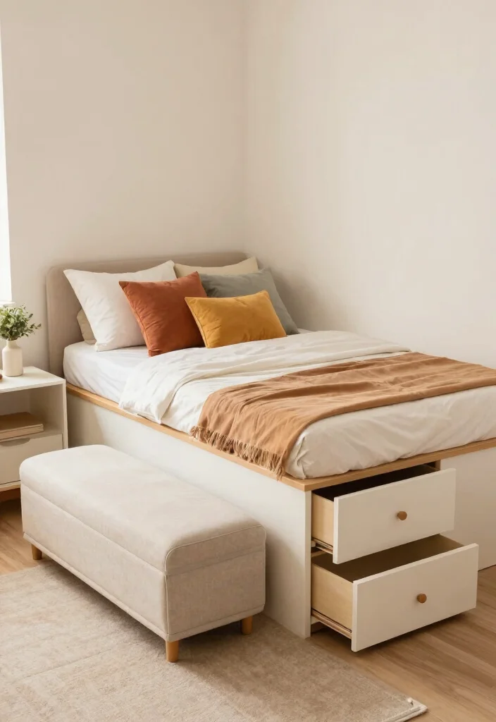 15 Closet Ideas for Small Bedrooms: Smart Space-Saving Storage 4 15 Closet Ideas for Small Bedrooms: Smart Space-Saving Storage - 3. Incorporate Multi-Functional Furniture 1