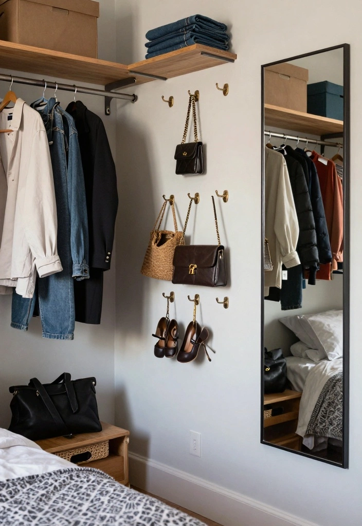15 Closet Ideas for Small Bedrooms: Smart Space-Saving Storage 6 15 Closet Ideas for Small Bedrooms: Smart Space-Saving Storage - 5. Create a Closet Wall 1