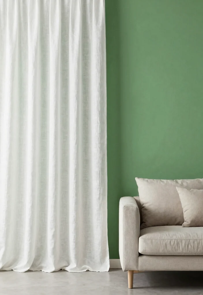 15 Curtains for Green Walls Living Room Ideas Perfect Pairings 13 15 Curtains for Green Walls Living Room Ideas Perfect Pairings - 12. Minimalist Linen for Clean Lines 1