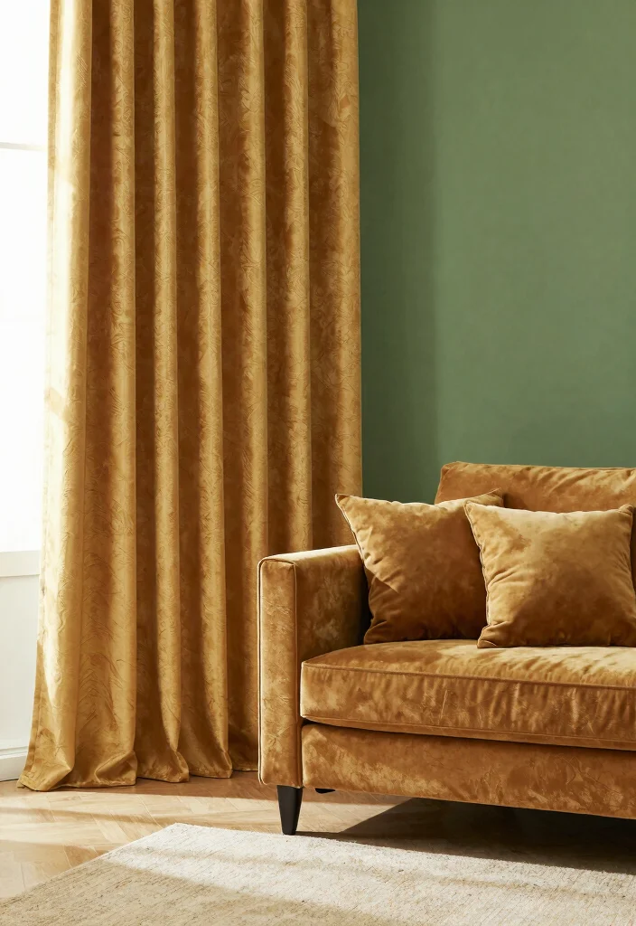 15 Curtains for Green Walls Living Room Ideas Perfect Pairings 5 15 Curtains for Green Walls Living Room Ideas Perfect Pairings - 4. Cozy Textures and Warm Hues 1