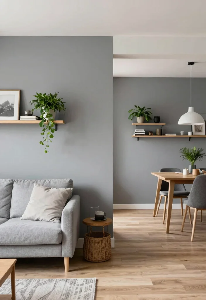 15 Grey Feature Wall Living Room Ideas for a Modern Neutral Style 12 15 Grey Feature Wall Living Room Ideas for a Modern Neutral Style - 11. Open Space Concept 1