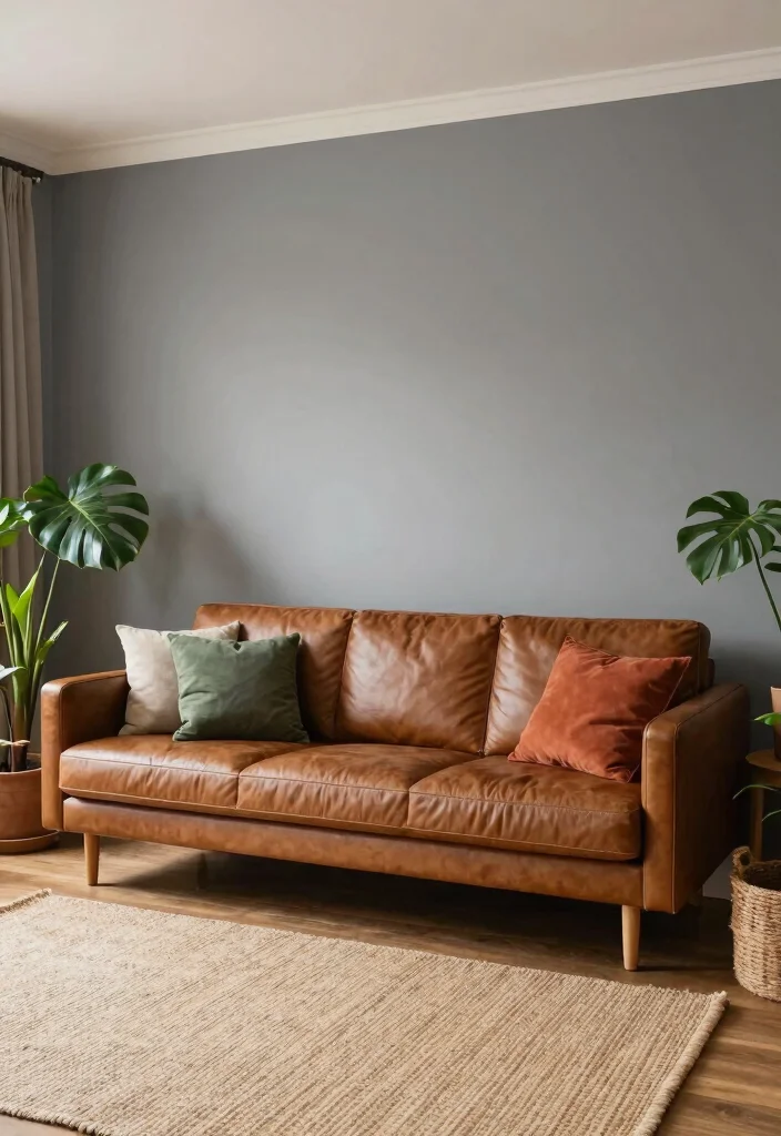 15 Grey Feature Wall Living Room Ideas for a Modern Neutral Style 13 15 Grey Feature Wall Living Room Ideas for a Modern Neutral Style - 12. Earthy Tones and Grey 1