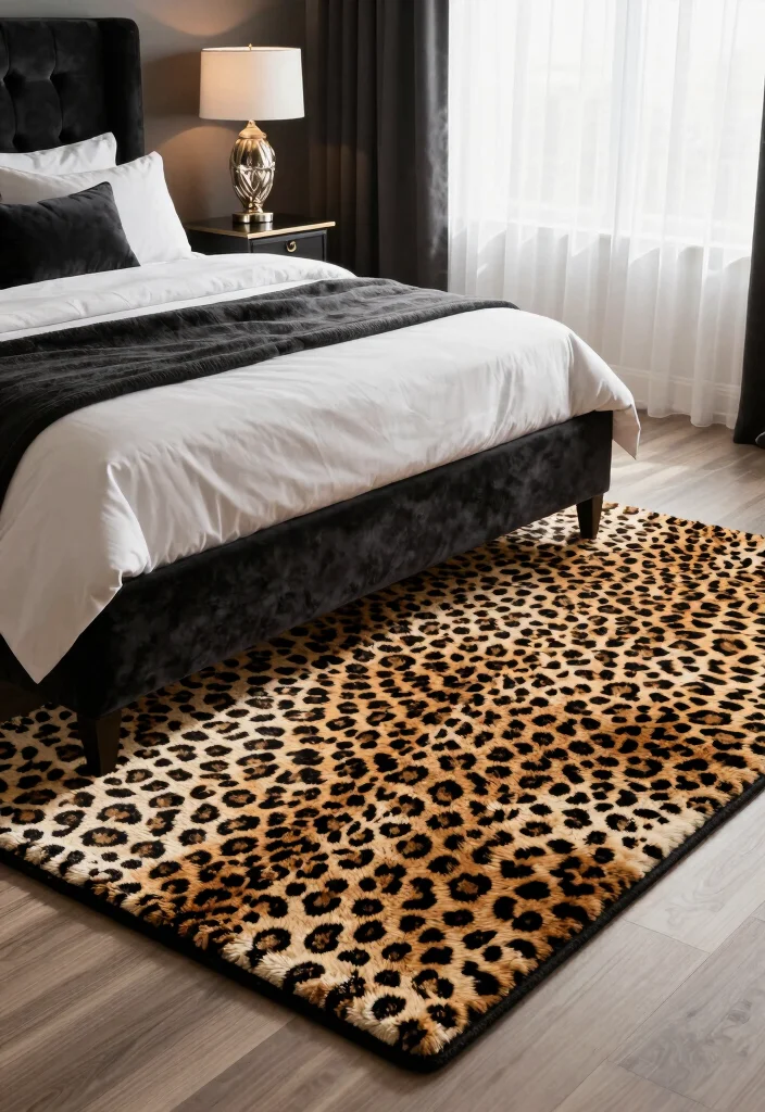 15 Leopard Print Bedroom Ideas Bold Glam Style 4 15 Leopard Print Bedroom Ideas Bold Glam Style - 3. Glamorous Leopard Print Rugs 1