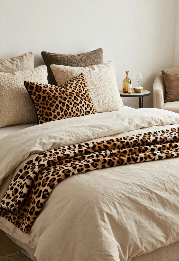 15 Leopard Print Bedroom Ideas Bold Glam Style 6 15 Leopard Print Bedroom Ideas Bold Glam Style - 5. Leopard Print Throw Pillows for Subtle Accents 1