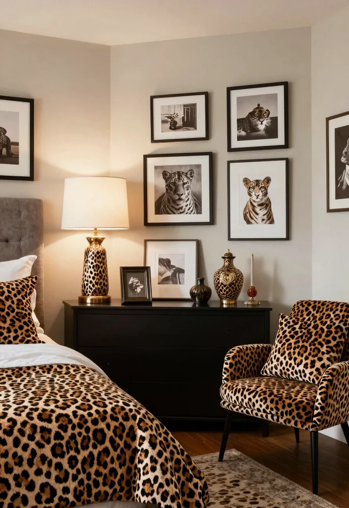 15 Leopard Print Bedroom Ideas Bold Glam Style 7 15 Leopard Print Bedroom Ideas Bold Glam Style - 6. Leopard Print Accents Around the Room 1