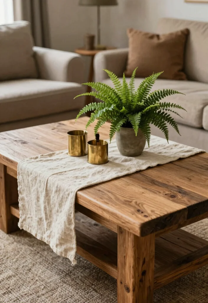 15 Living Room Table Ideas Functional Centerpieces 2 15 Living Room Table Ideas Functional Centerpieces - 1. Reclaimed Wood Elegance 1