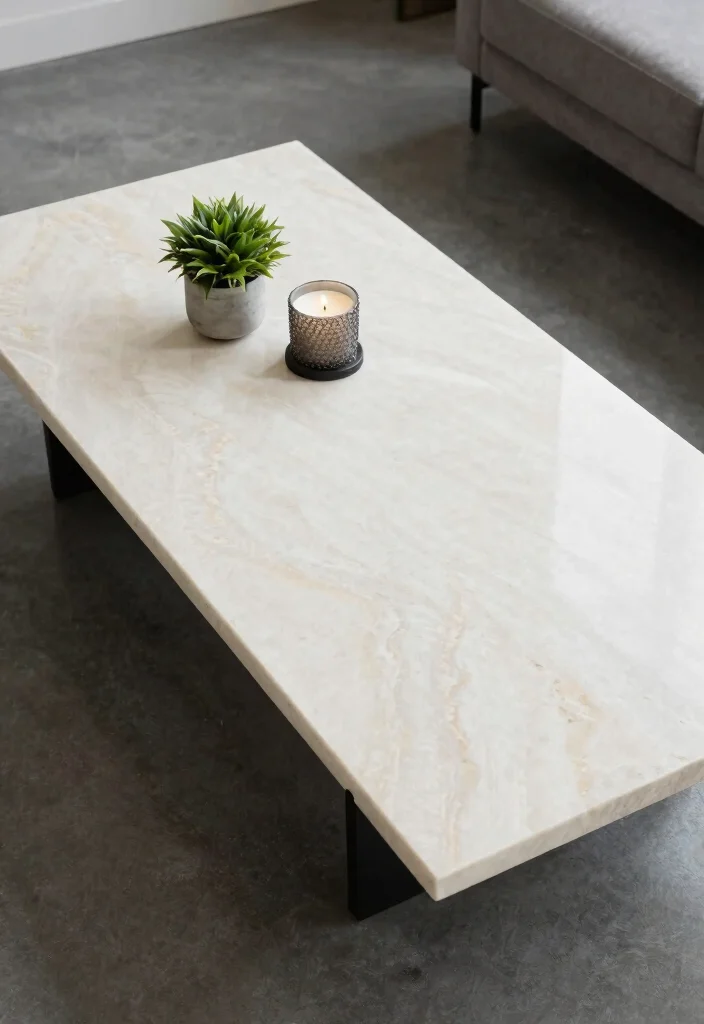 15 Living Room Table Ideas Functional Centerpieces 14 15 Living Room Table Ideas Functional Centerpieces - 13. Minimalist Stone Slabs 1
