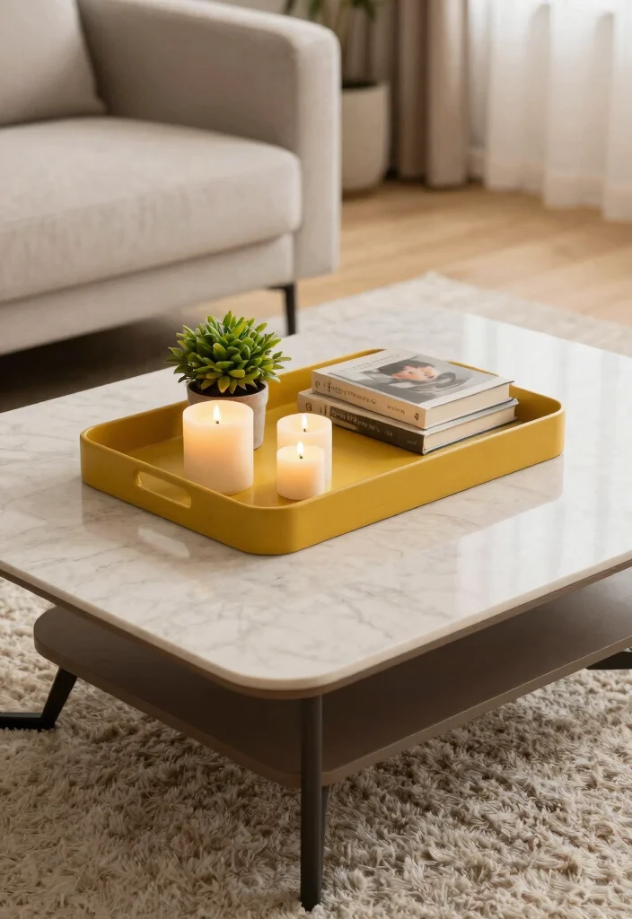 15 Mustard Living Room Decor Ideas: Warm Bold Accents 14 15 Mustard Living Room Decor Ideas: Warm Bold Accents - 13. Mustard Decorative Trays 1