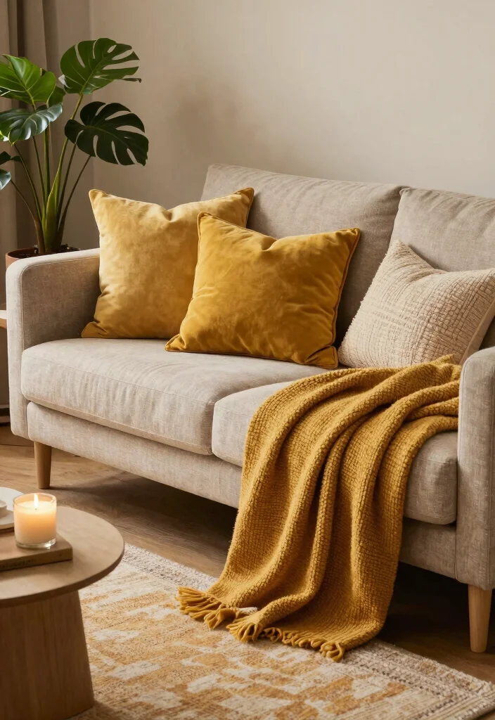15 Mustard Living Room Decor Ideas: Warm Bold Accents 3 15 Mustard Living Room Decor Ideas: Warm Bold Accents - 2. Mustard Throw Pillows 1