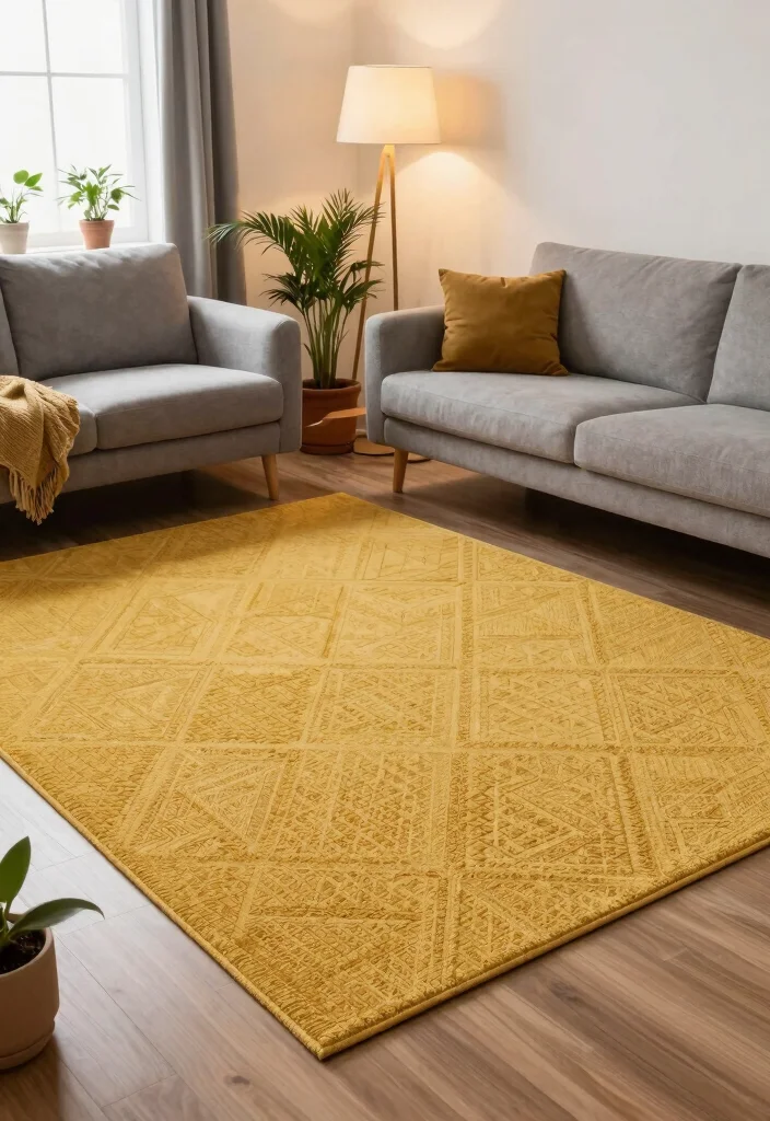 15 Mustard Living Room Decor Ideas: Warm Bold Accents 4 15 Mustard Living Room Decor Ideas: Warm Bold Accents - 3. Mustard Rugs 1