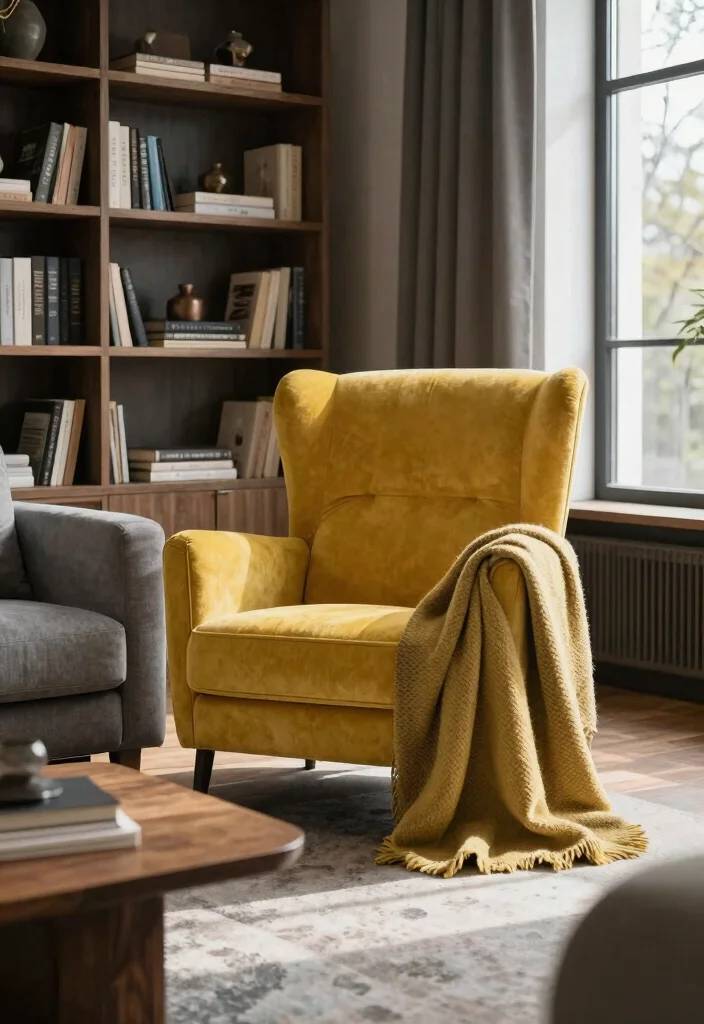 15 Mustard Living Room Decor Ideas: Warm Bold Accents 6 15 Mustard Living Room Decor Ideas: Warm Bold Accents - 5. Mustard Furniture 1