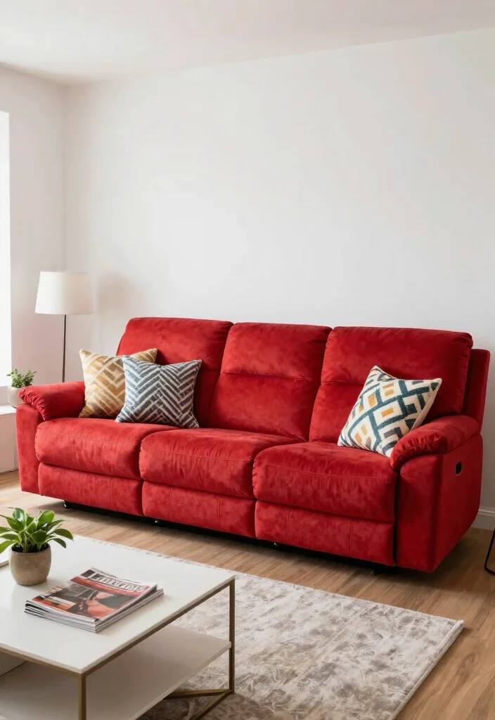 15 Reclining Sofa Living Room Layout Ideas: Comfort First 6 15 Reclining Sofa Living Room Layout Ideas: Comfort First - 5. Color Pop Arrangement 1
