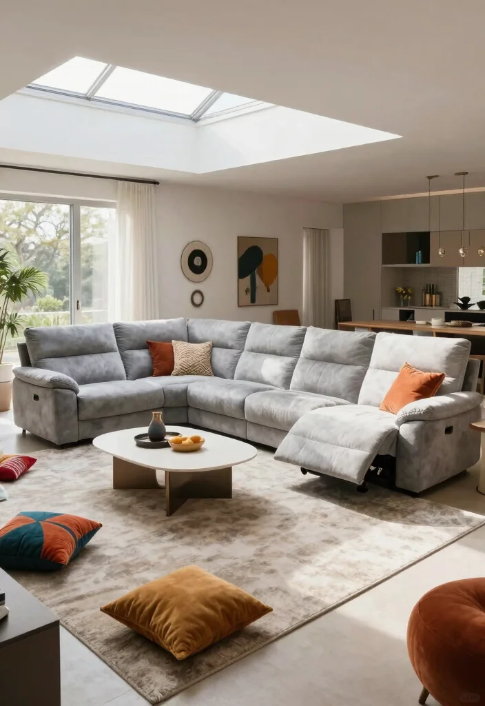 15 Reclining Sofa Living Room Layout Ideas: Comfort First 7 15 Reclining Sofa Living Room Layout Ideas: Comfort First - 6. Modular Marvels 1
